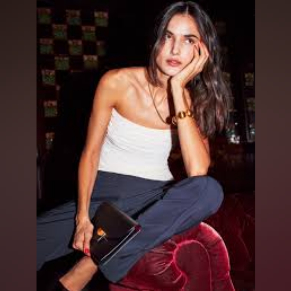 Reformation ruched velvet tube top